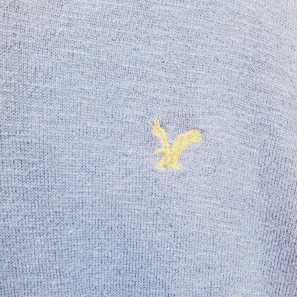 American Eagle Men's long sleeve V Neck Blue 100% cotton sweater size S - Picture 5 of 8